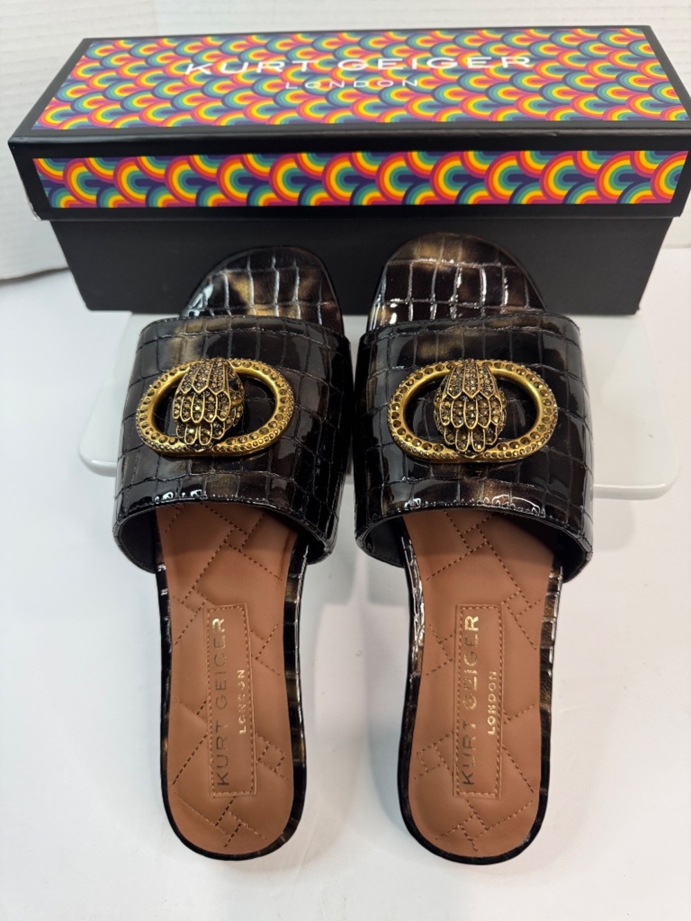 Kurt Geiger London Chelsea Flat Sandals- Ladies Size 9 NEW - Picture 4 of 8